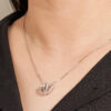 TOMEI Dwi-Heart Diamond Pendant Set, White Gold 585
