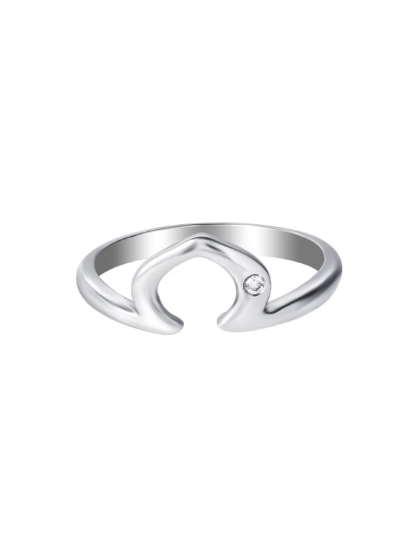 TOMEI Horseshoe Diamond Ring, White Gold 375