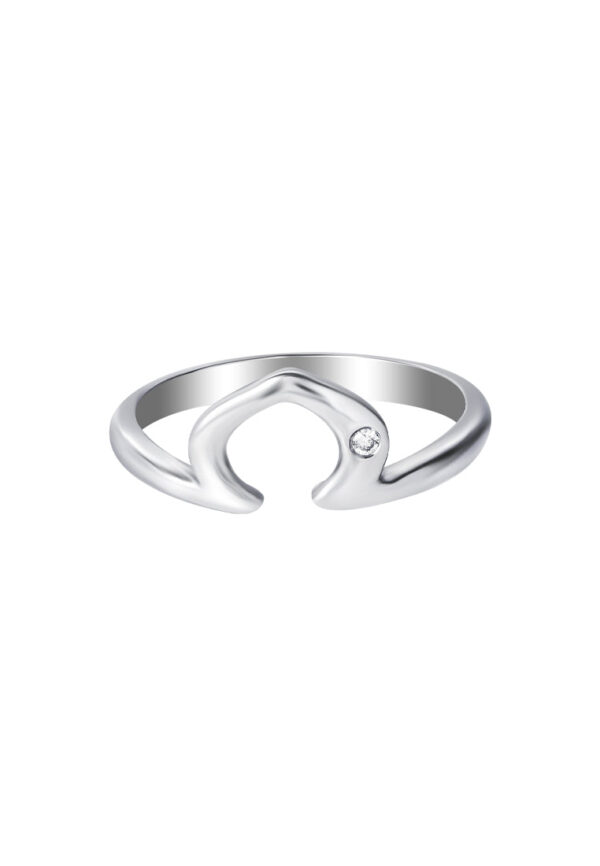 TOMEI Horseshoe Diamond Ring, White Gold 375