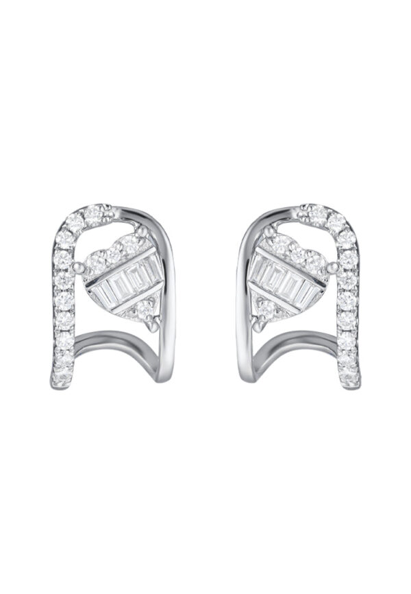 TOMEI Loving U Diamond Earrings, White Gold 585