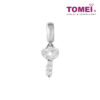 TOMEI Minimalist Key Charm, White Gold 585