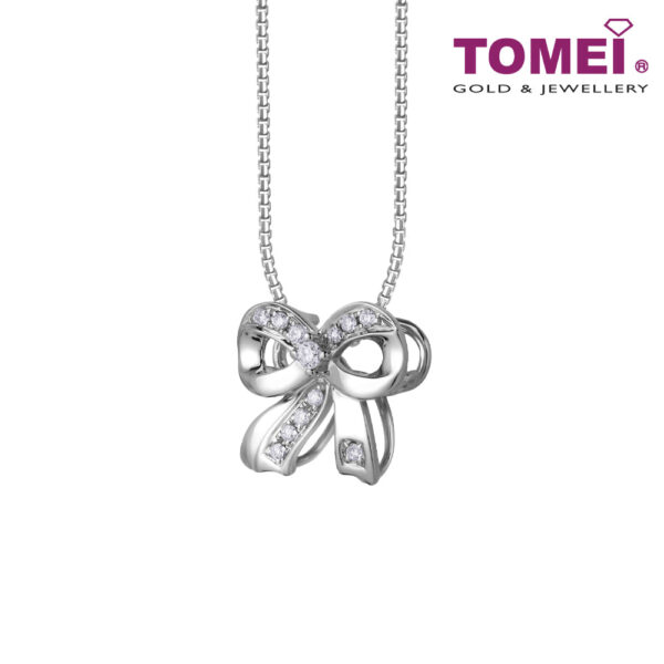 TOMEI Dazzle Bow Pendant, Diamond White Gold 750 (P6167)