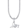 TOMEI Gourd Pendant, White Gold 375