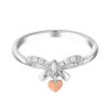 TOMEI Glowing Heart Diamond Ring, White+Rose Gold 585 (R4939WR)