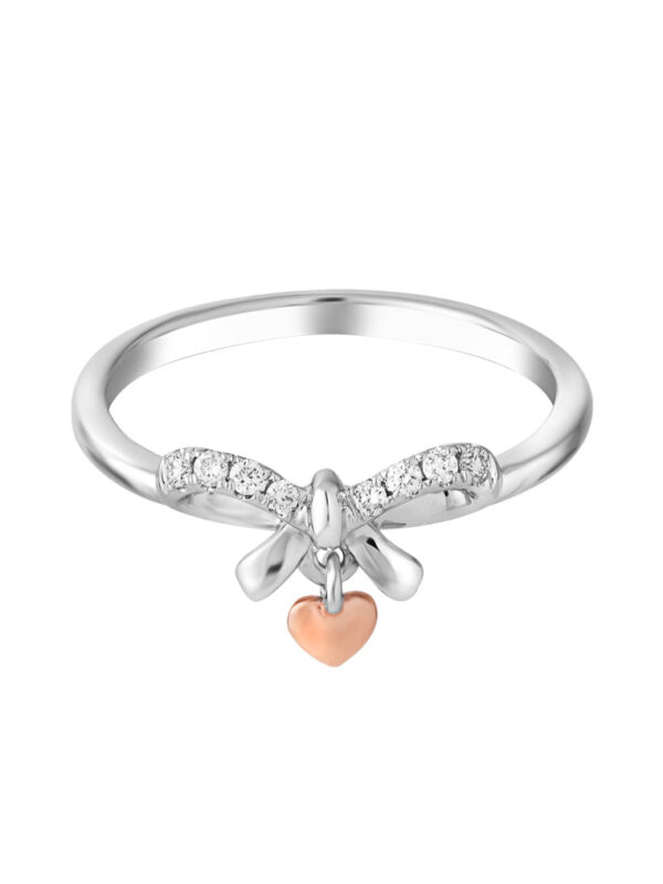 TOMEI Glowing Heart Diamond Ring, White+Rose Gold 585 (R4939WR)
