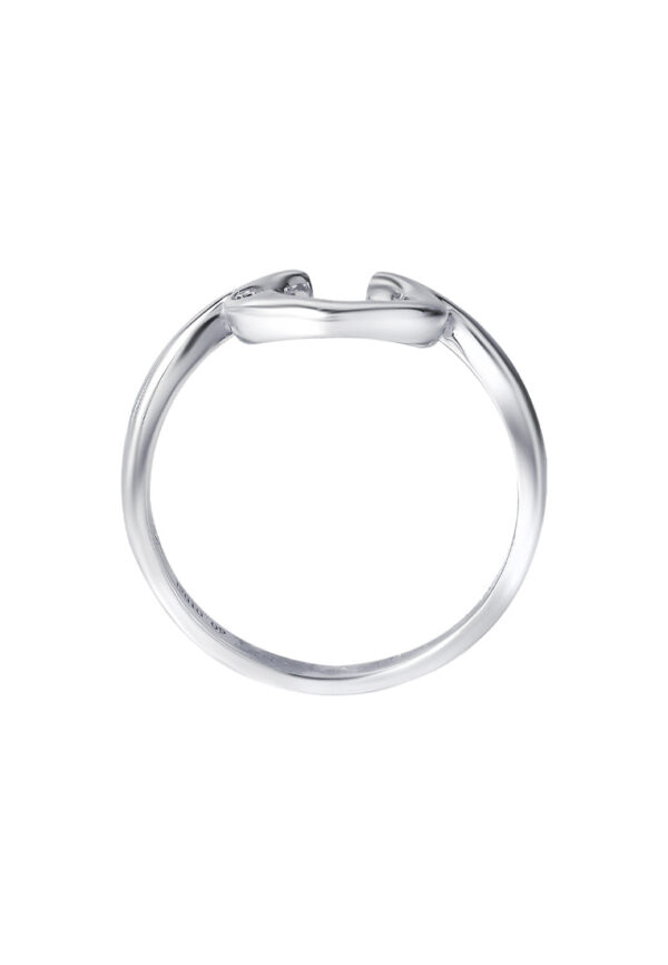 TOMEI Horseshoe Diamond Ring, White Gold 375
