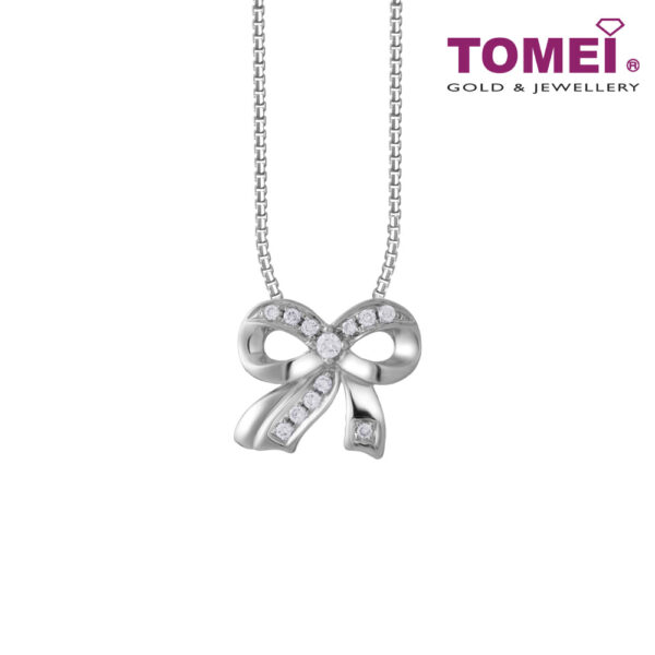 TOMEI Dazzle Bow Pendant, Diamond White Gold 750 (P6167)