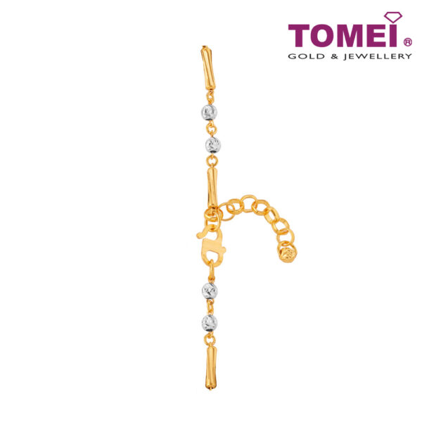 TOMEI Dual-Tune Beads and Bamboos Bracelet, Yellow Gold 916 (BB1104-E-2C)