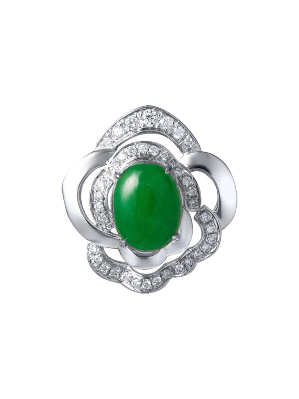 TOMEI Jade Pendant, White Gold 750