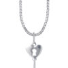 TOMEI Key Pendant, White Gold 375