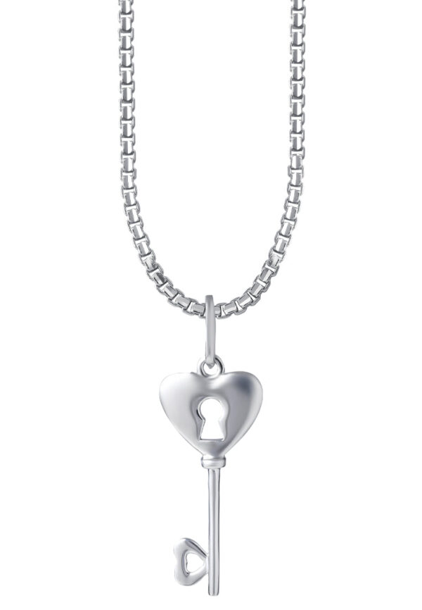 TOMEI Key Pendant, White Gold 375
