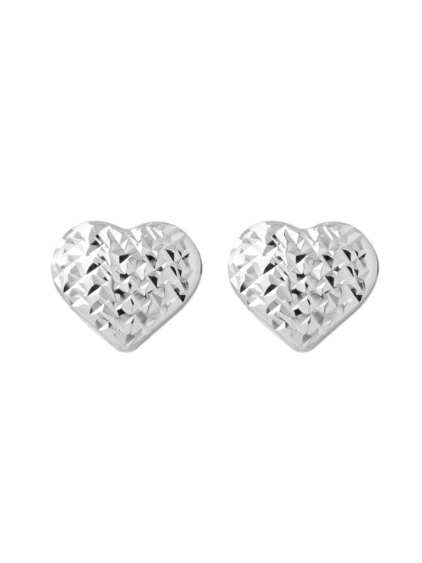 TOMEI Laser Cutting Heart Earrings, White Gold 585