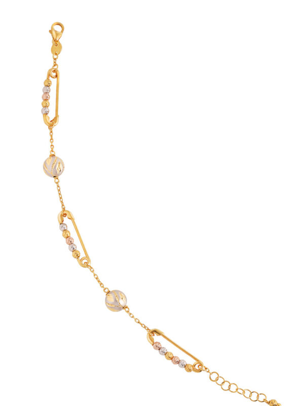 TOMEI Lusso Italia Laser Ball With Pin Bracelet, Yellow Gold 916