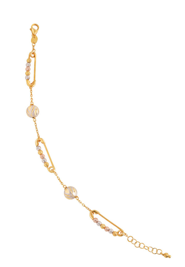 TOMEI Lusso Italia Laser Ball With Pin Bracelet, Yellow Gold 916
