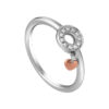 TOMEI Glowing Heart Diamond Ring, White+Rose Gold 585 (R4951WR)