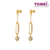 TOMEI Lusso Italia Laser Ball With Pin Earrings, Yellow Gold 916 (IQ-K668OR-3C)