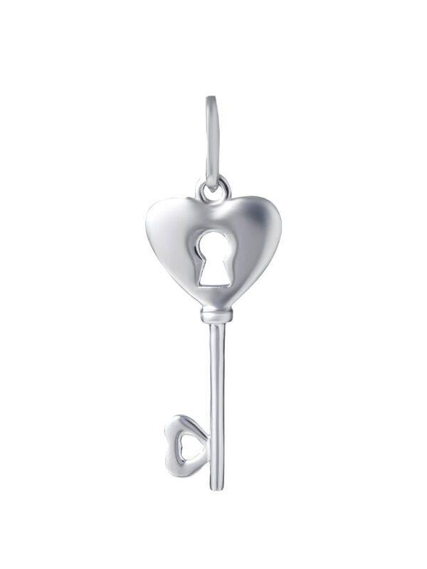 TOMEI Key Pendant, White Gold 375