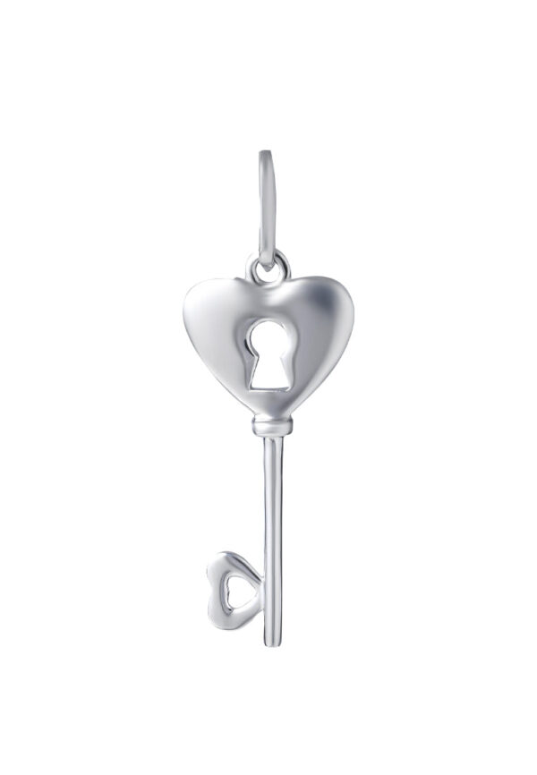 TOMEI Key Pendant, White Gold 375