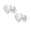 TOMEI Laser Cutting Heart Earrings, White Gold 585