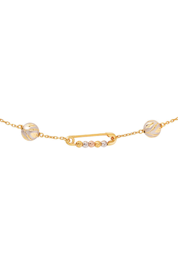 TOMEI Lusso Italia Laser Ball With Pin Bracelet, Yellow Gold 916