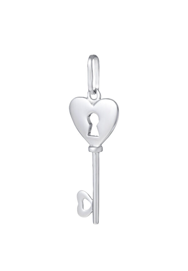 TOMEI Key Pendant, White Gold 375