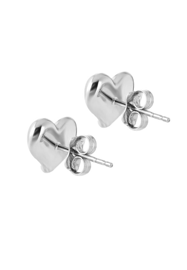 TOMEI Laser Cutting Heart Earrings, White Gold 585