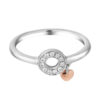 TOMEI Glowing Heart Diamond Ring, White+Rose Gold 585 (R4951WR)