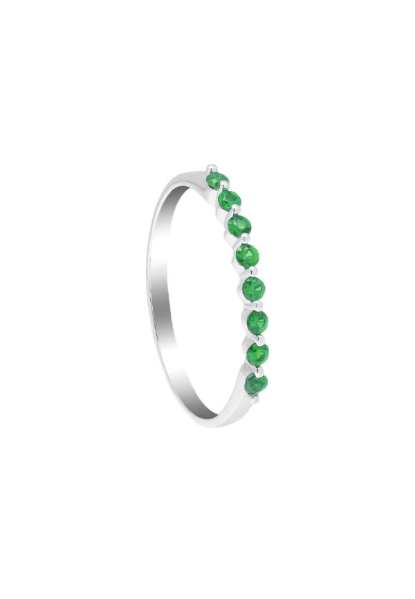 TOMEI Emerald Eternity Ring, White Gold 750