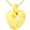 TOMEI Lusso Italia Dual Colour Heart Pendant, Yellow Gold 916