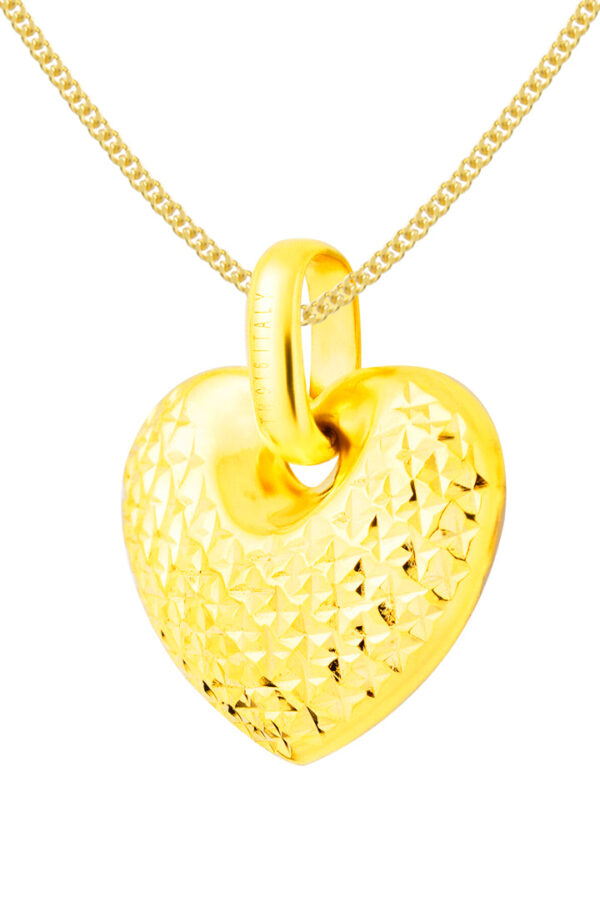 TOMEI Lusso Italia Dual Colour Heart Pendant, Yellow Gold 916