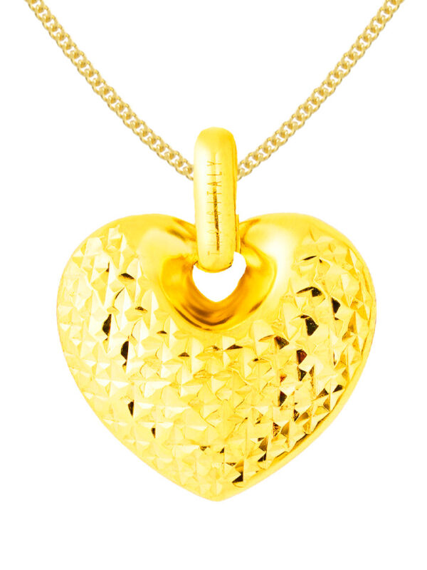 TOMEI Lusso Italia Dual Colour Heart Pendant, Yellow Gold 916