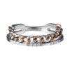 TOMEI Diamond Ring, White+Rose Gold 585