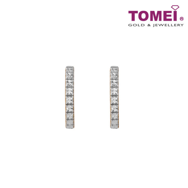 TOMEI Diamond Cut Collection Eternity Hoop Earrings, Yellow Gold 916