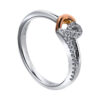 TOMEI Diamond Ring, White+Rose Gold 585