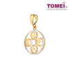 TOMEI Duo tone Peace and Prosperity pendant, Yellow Gold 916