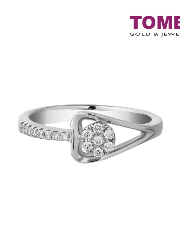 TOMEI Diamond Ring, White Gold 375 (R2528)