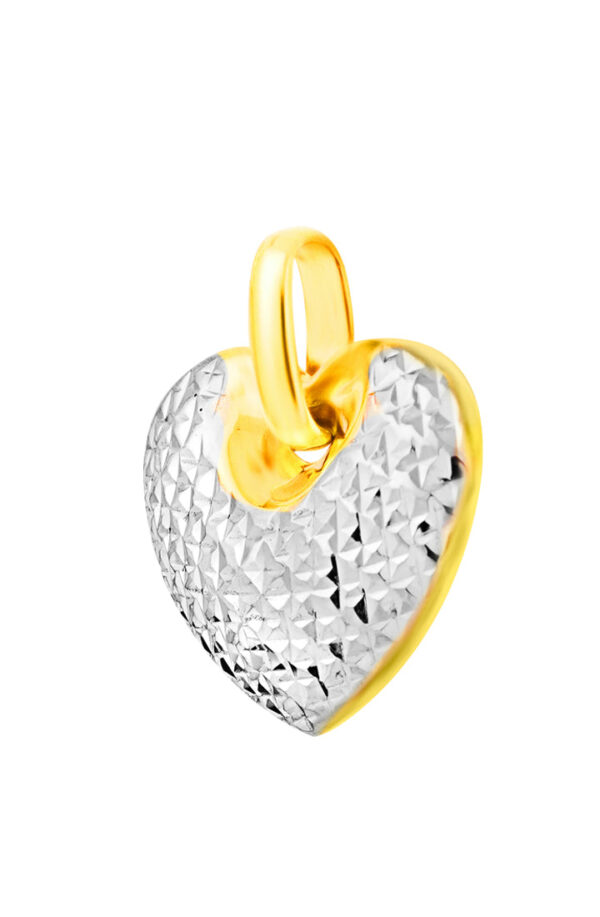 TOMEI Lusso Italia Dual Colour Heart Pendant, Yellow Gold 916