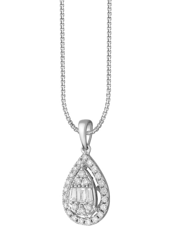 TOMEI Moon Drop Pendant, White Gold 750 (P6245)