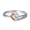 TOMEI Diamond Ring, White+Rose Gold 585