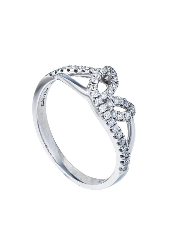 TOMEI Love with Radiating Sparkles Diamond Ring, White Gold 375