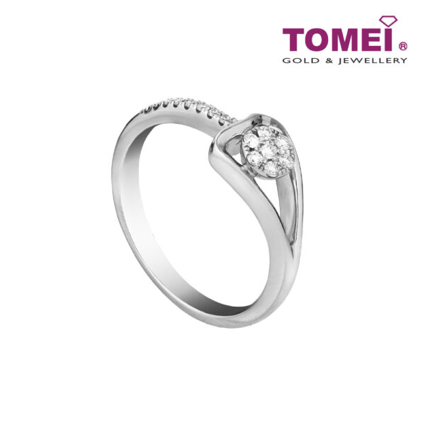 TOMEI Diamond Ring, White Gold 375 (R2528)