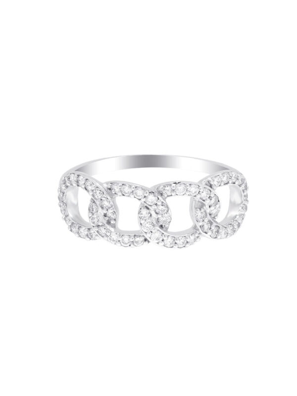 TOMEI Koleksi Gardenia Diamond Ring, White Gold 750