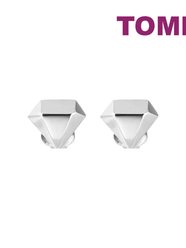 TOMEI Diamond Shape Earrings, White Gold 585