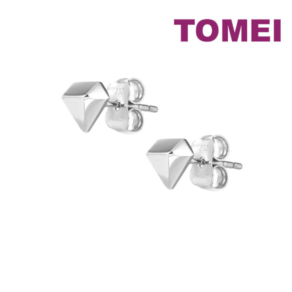 TOMEI Diamond Shape Earrings, White Gold 585