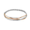 TOMEI Dual-Tone Diamond Bangle, White+Rose Gold 750 (B0932)