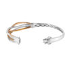 TOMEI Dual-Tone Diamond Bangle, White+Rose Gold 750 (B0932)