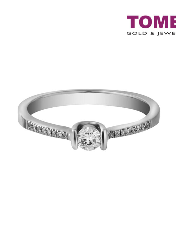 TOMEI Dazzle Factor Diamond Ring, White Gold 375 (R3600)