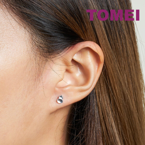 TOMEI Auspicious Gourd Earrings, White Gold 750