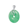 TOMEI Green Jade Circle Pendant, White Gold 750