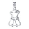 TOMEI Baby Bear Girl Pendant, White Gold 375